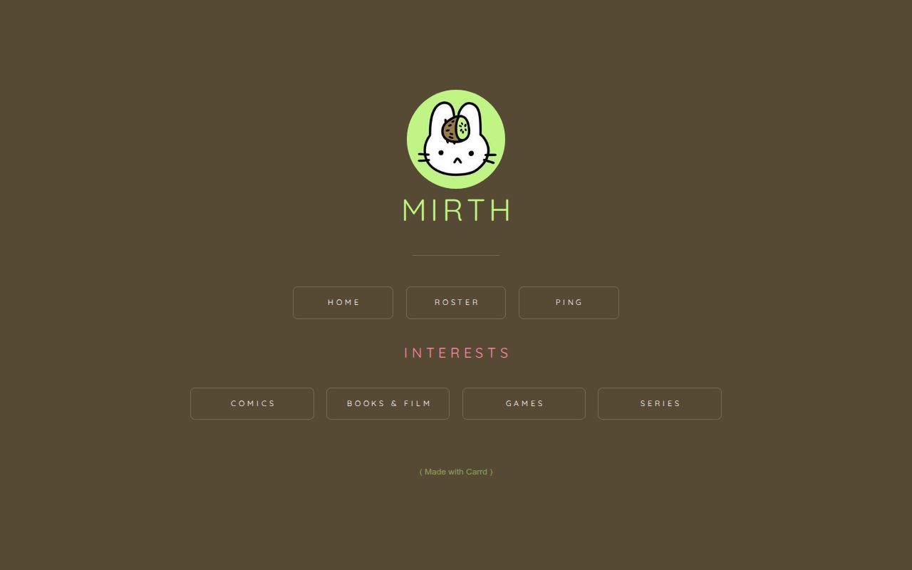 Carrd profile picture for @mirth